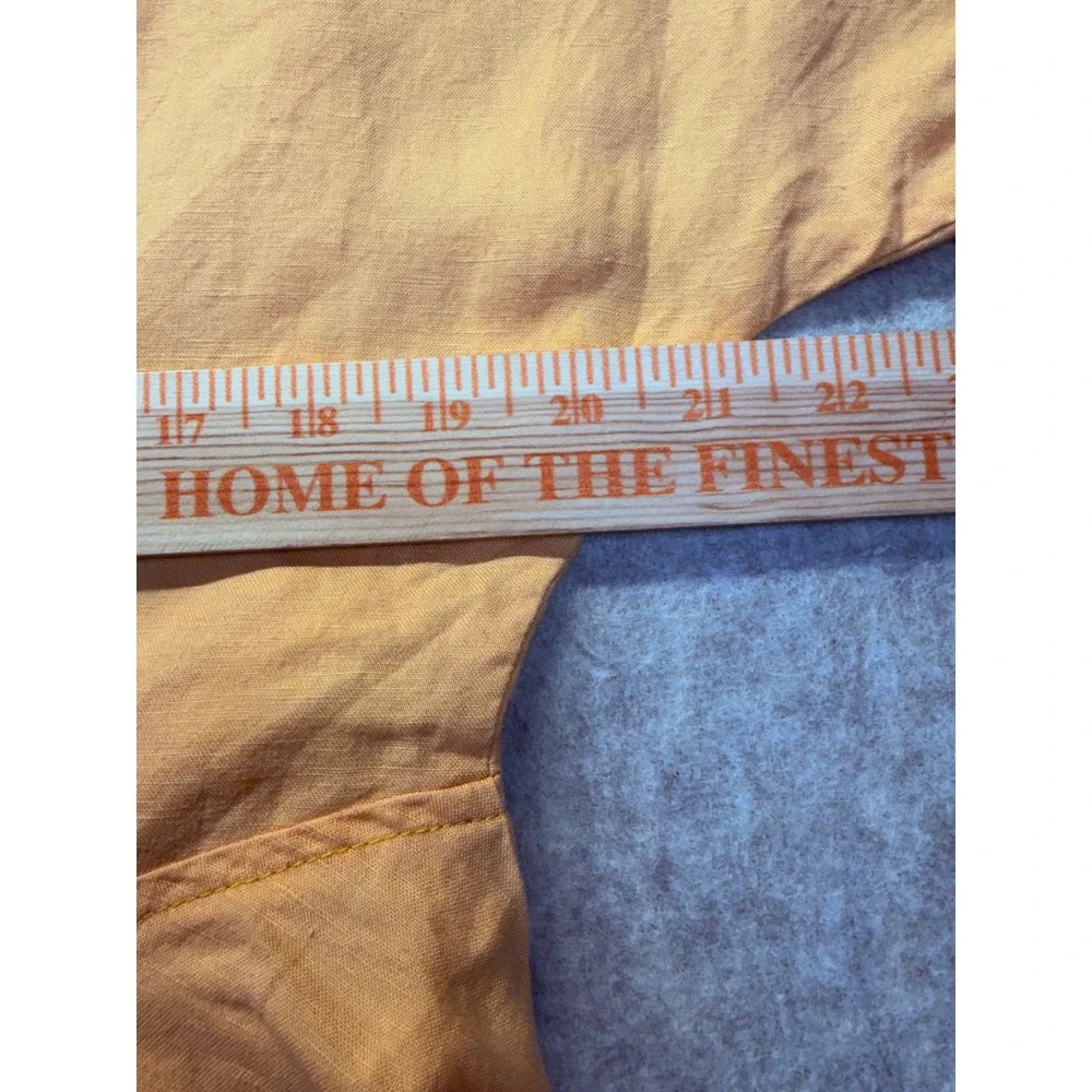 Free People Jumpsuit Womens XS Orange Tie Front Linen Blend Oversized Open Back